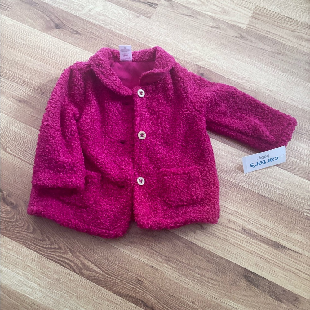 Carter's Baby Girls' Plush Pink Fuzzy Jacket